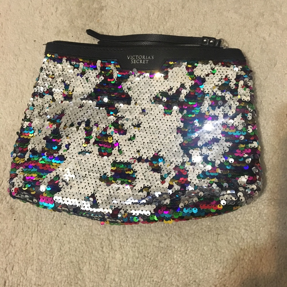 Sparkling Sequins - Cosmetic Pouch / Wristlet by Victoria’s Secret - New